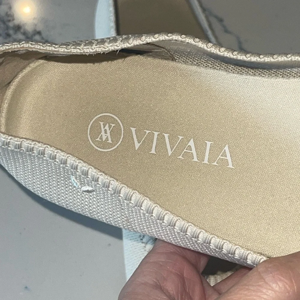 VIVAIA Pointed-Toe Ballet Flats Aria 5° shflatse2112070002 Cream Ivory Sz 42 12
